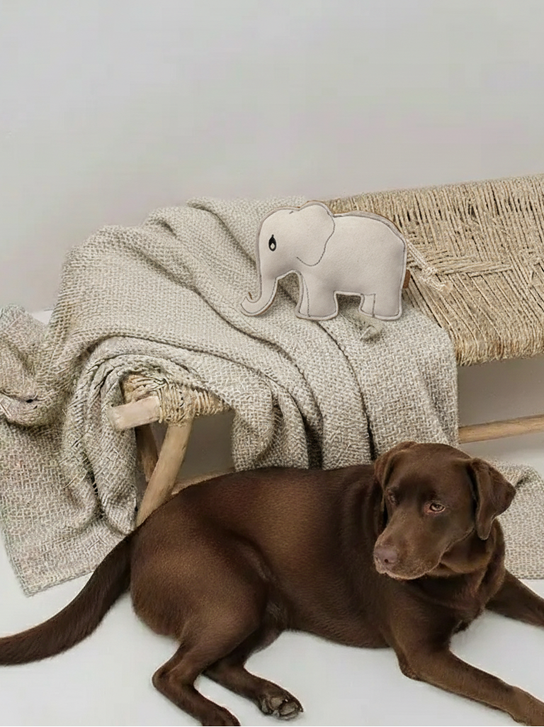 BUDDY. Leather dog toy "Elephant"