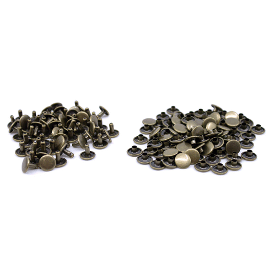 Doppelhohlniete 10x8mm Antik Messing