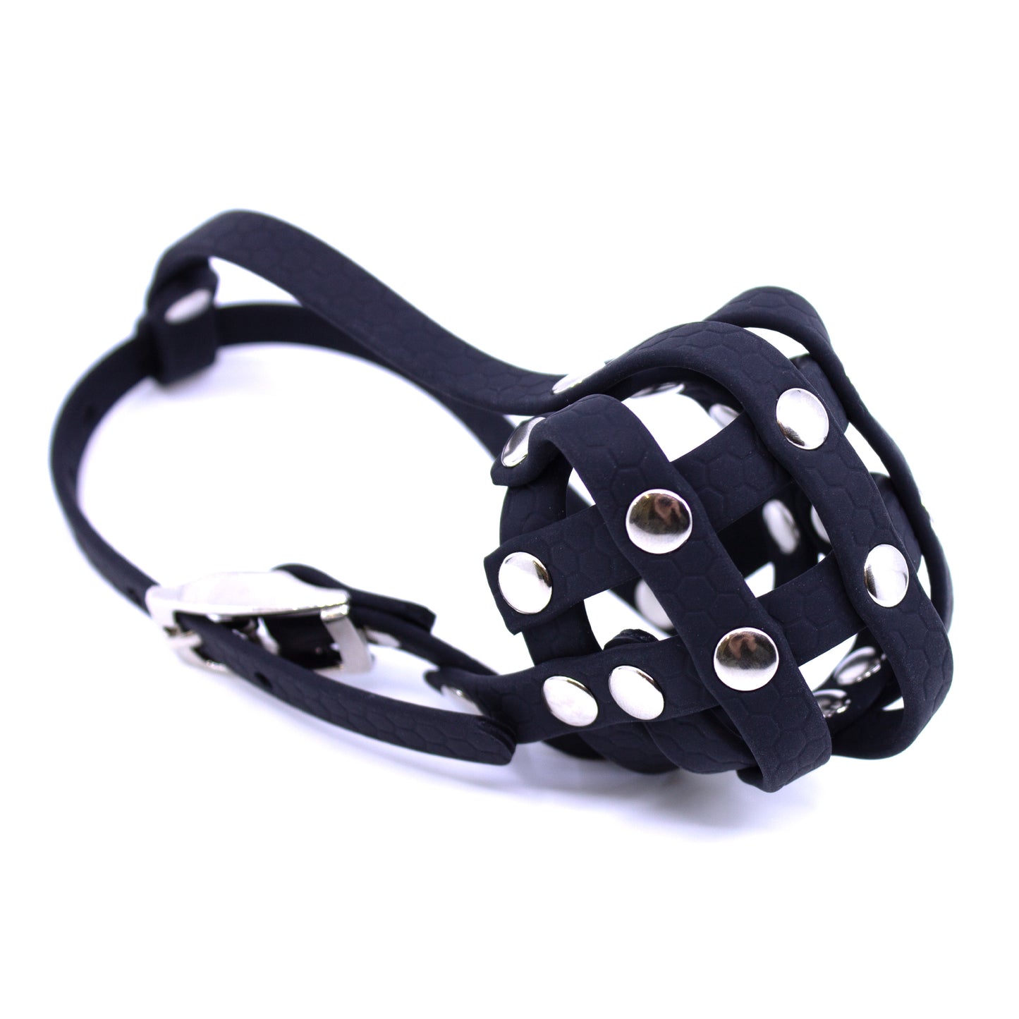 Maulkorb für Chihuahua aus Hexa Soft wasserabweisendem Gurtband in schwarz