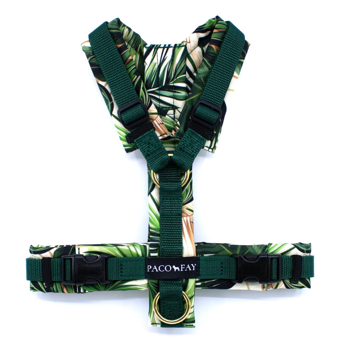 PACOandFAY Gepolstertes Y-Geschirr für Hunde in Dunkelgrün