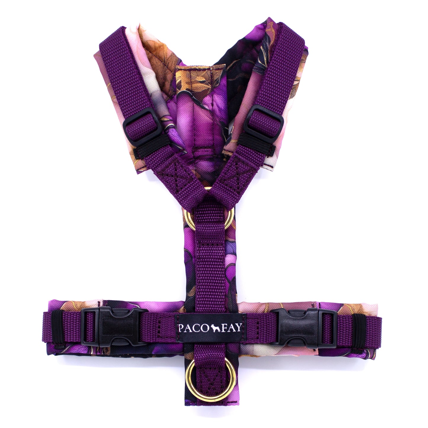 Y-Geschirr Purple Flowers, gepolstert