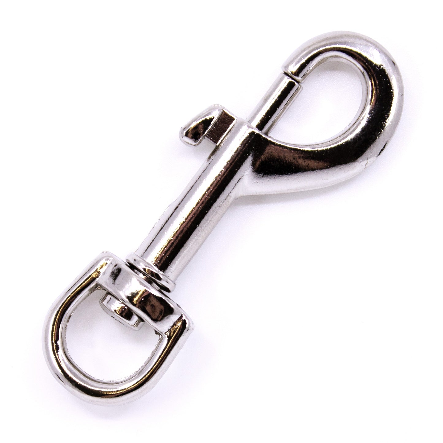Glänzender Bolzenkarabiner in Silber (75x13mm) mit Drehwirbel als stabiler Leinenkarabiner für DIY von PACO and FAY