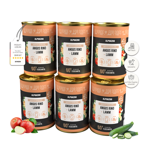 Angus Rind + Lamm Nassfutter für Adult Hunde