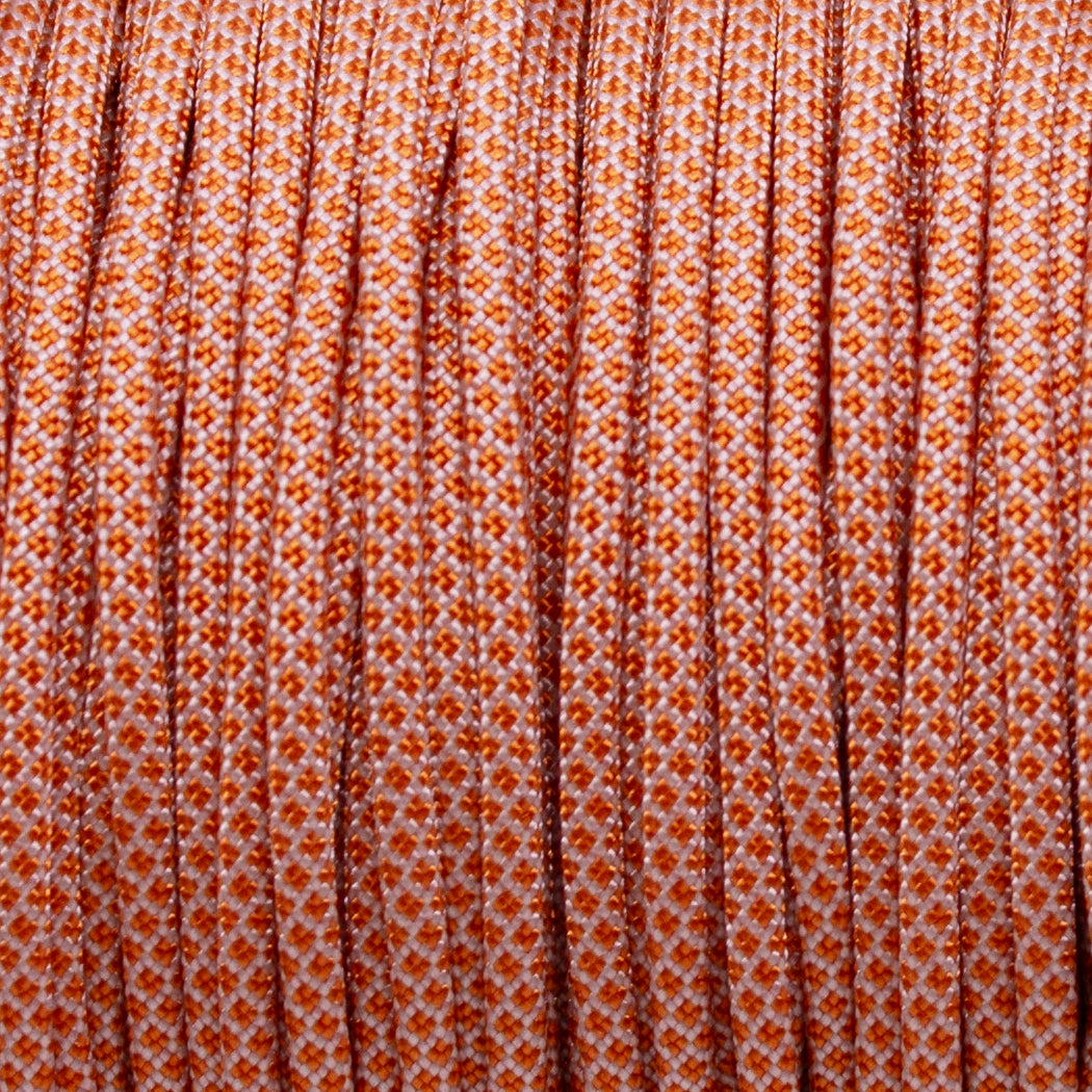 Paracord Meterware Typ3 CREAM & INTERNATIONAL ORANGE DIAMONDS