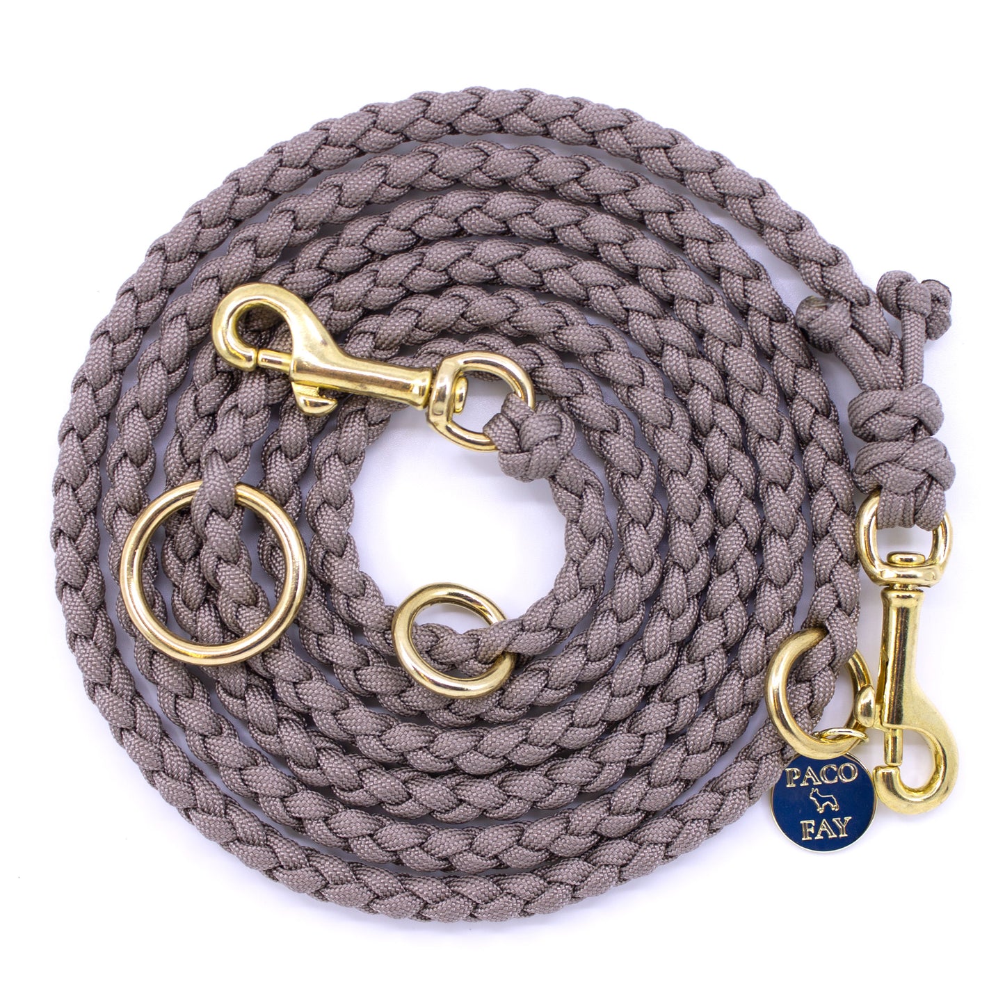 Paracord Hundeleine 2m 3-fach verstellbar in Tan