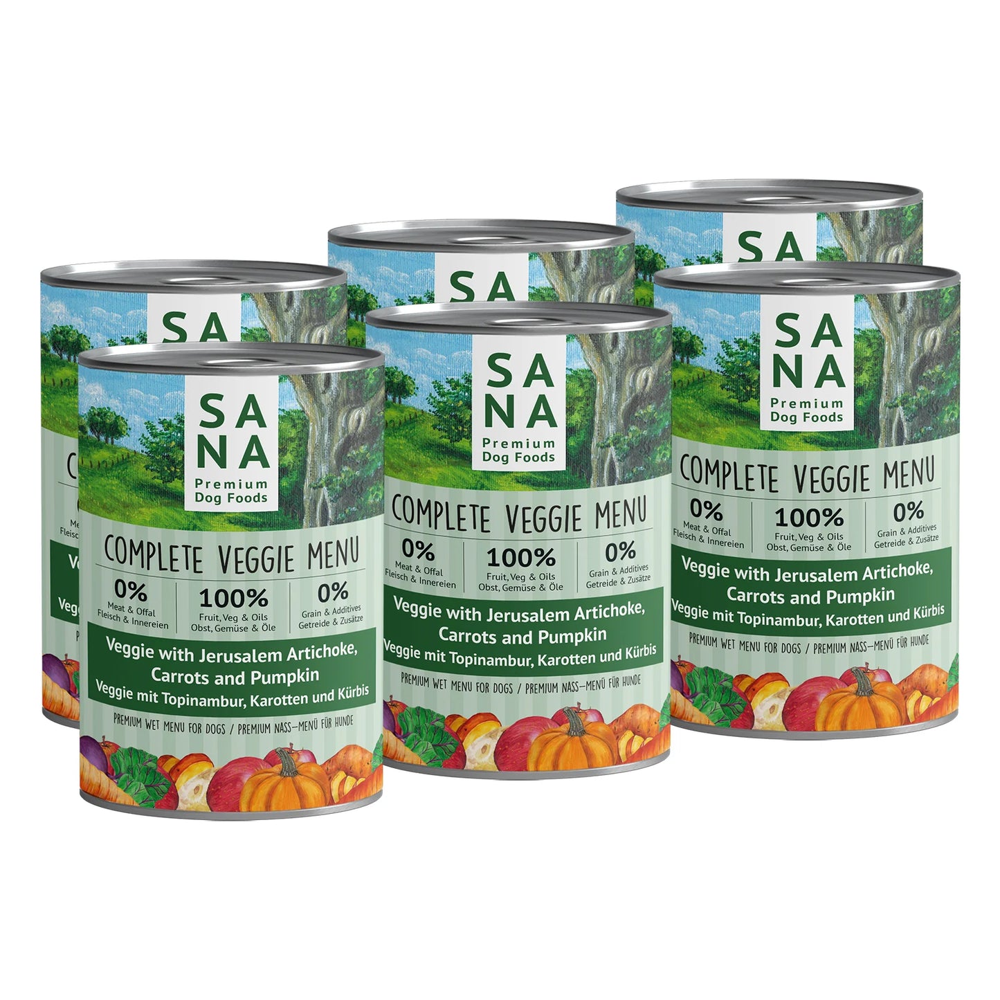 Nass-Menü VEGGIE mit Topinambur, Karotten und Kürbis 400g