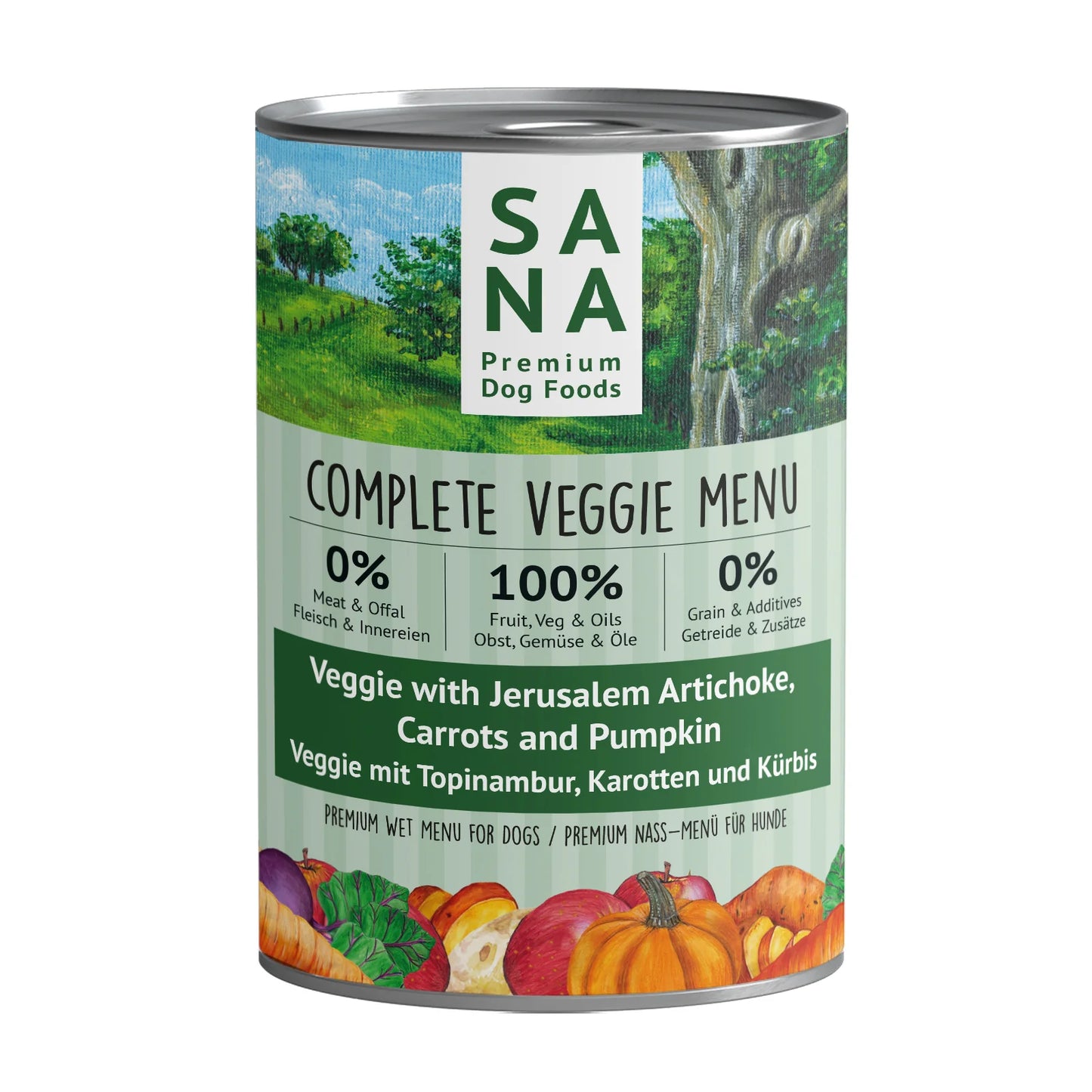 Nass-Menü VEGGIE mit Topinambur, Karotten und Kürbis 400g