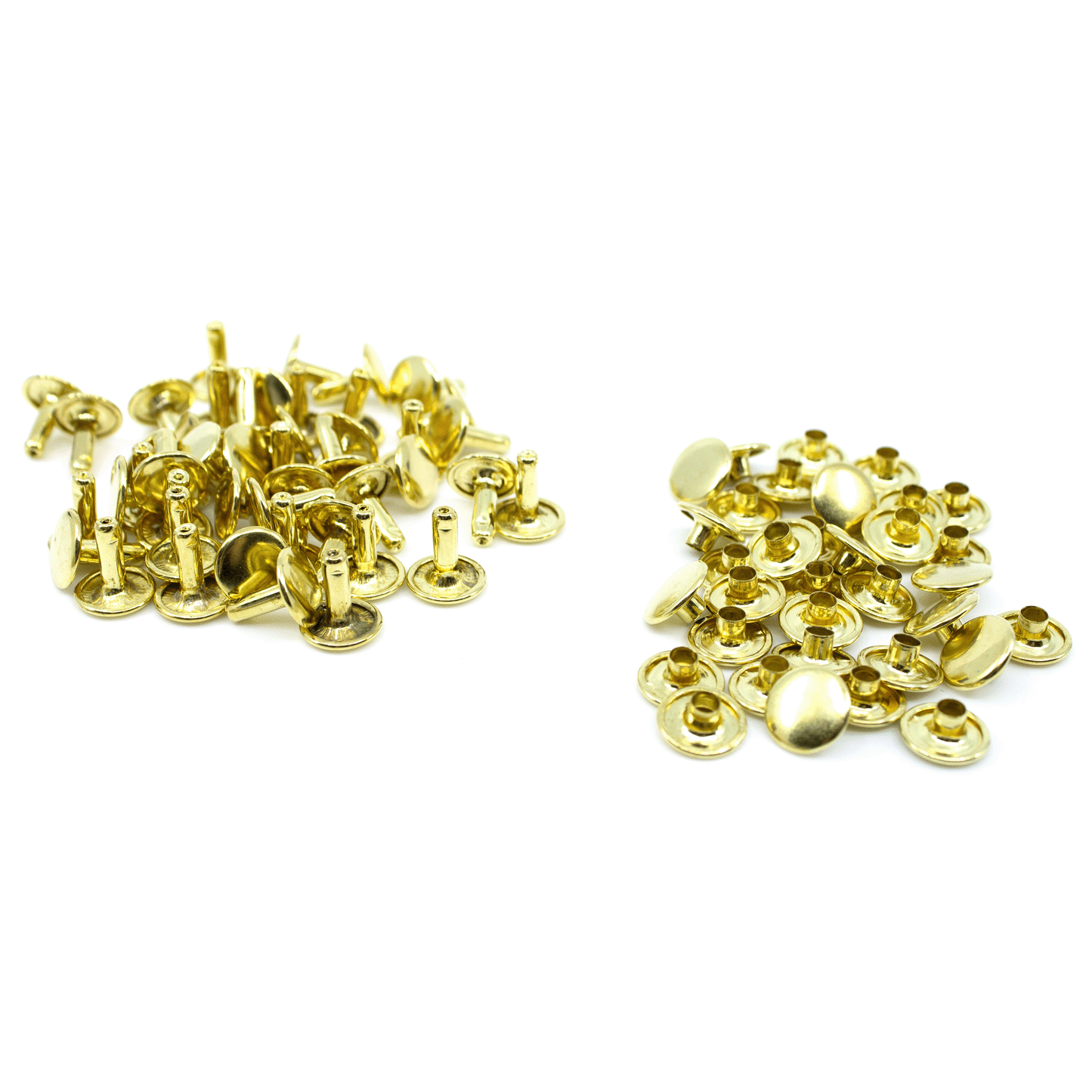 Doppelhohlniete geschlossen - vermessingt 10 x 10mm