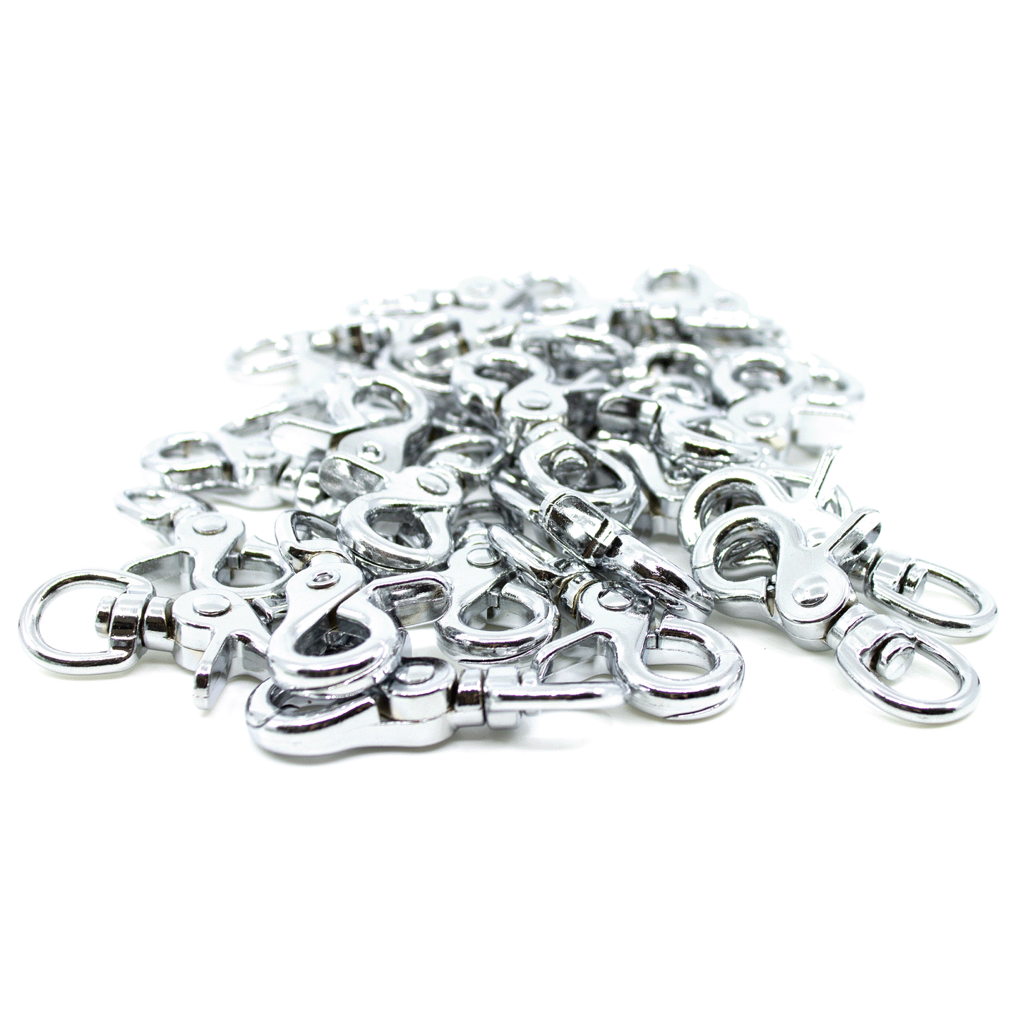 PACO and FAY Scherenkarabiner 63x13mm silber (verchromt) mit rundem drehbarem Wirbel