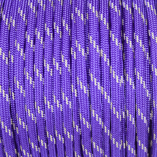 Meterware 550 TYP III Parachute Cord in der Farbe: ACID PURPLE W3 REFLECTIVE TRACER