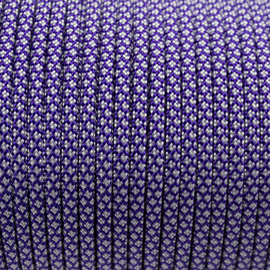 Meterware 550 TYP III Parachute Cord in der Farbe: ACID PURPLE & SILVER DIAMONDS