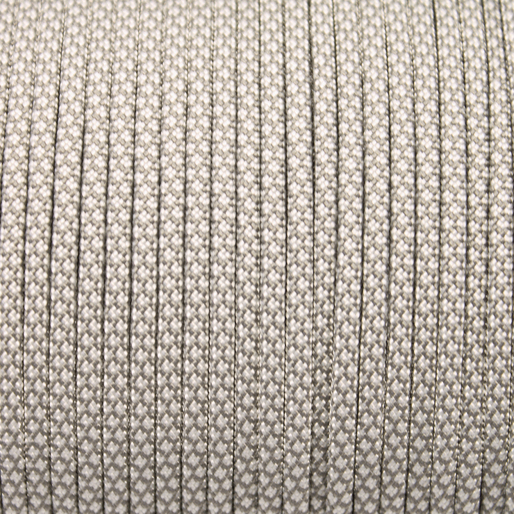 Meterware 550 TYP III Parachute Cord in der Farbe: CHARCOAL GREY & SILVER GREY DIAMONDS