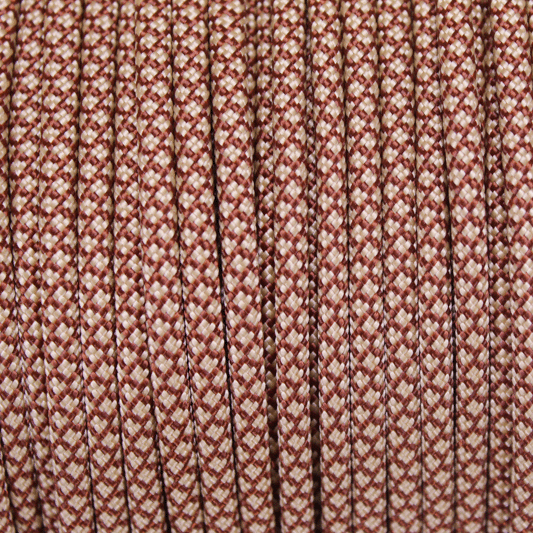 Meterware 550 TYP III Parachute Cord in der Farbe: CHOCOLATE BROWN & TAN 380 DIAMONDS