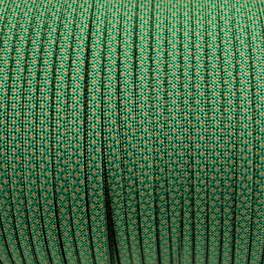 Meterware 550 TYP III Parachute Cord in der Farbe: KELLY GREEN & MOSS DIAMONDS