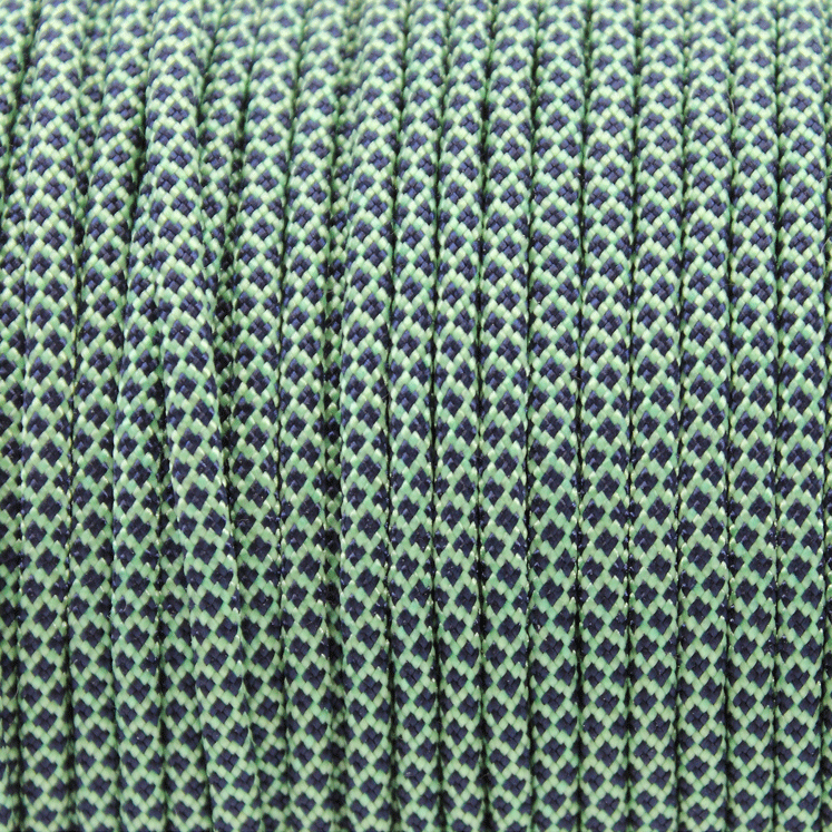 Meterware 550 TYP III Parachute Cord in der Farbe: MINT & MIDNIGHT BLUE DIAMONDS