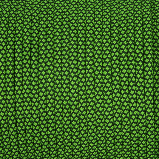 Meterware 550 TYP III Parachute Cord in der Farbe: NEON GREEN DIAMONDS