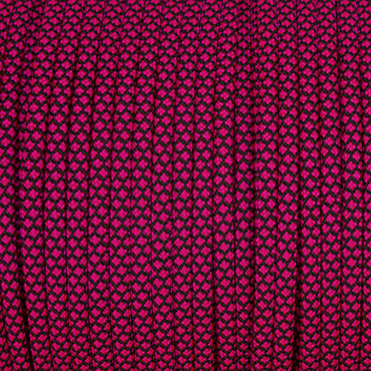 Meterware 550 TYP III Parachute Cord in der Farbe: NEON PINK DIAMONDS