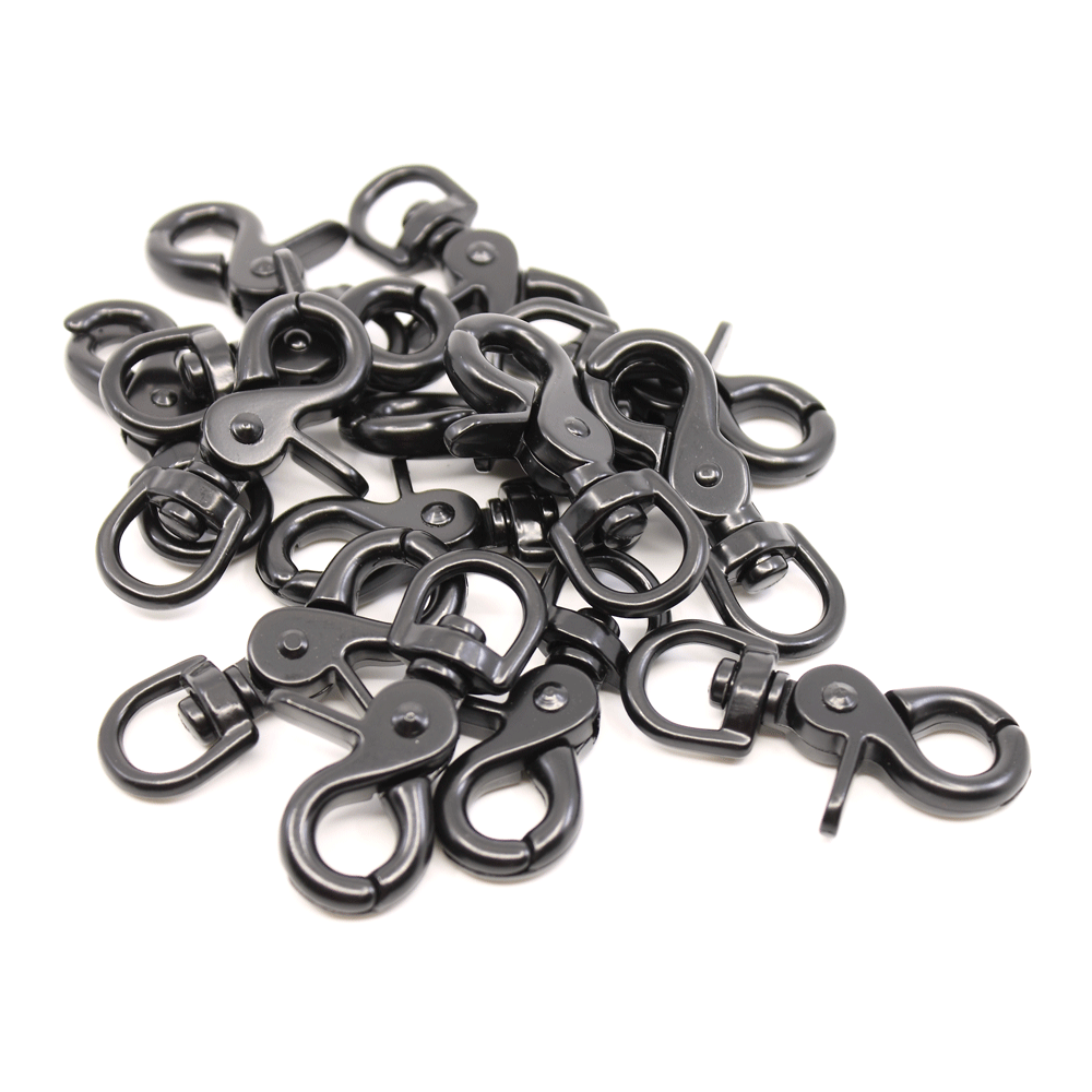 Scherenkarabiner schwarz mit runder Öse