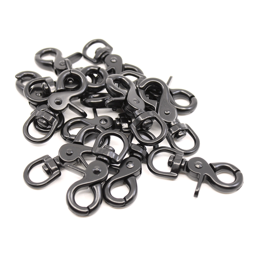 Scherenkarabiner schwarz mit runder Öse