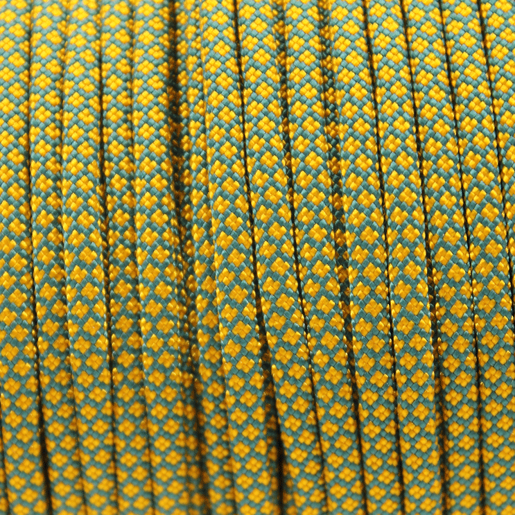 Meterware 550 TYP III Parachute Cord in der Farbe: TEAL & GOLDENROD DIAMONDS