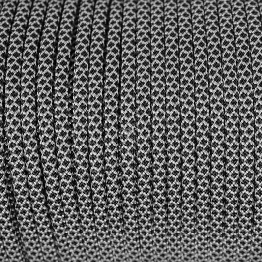 Meterware 550 TYP III Parachute Cord in der Farbe: WHITE & BLACK DIAMONDS