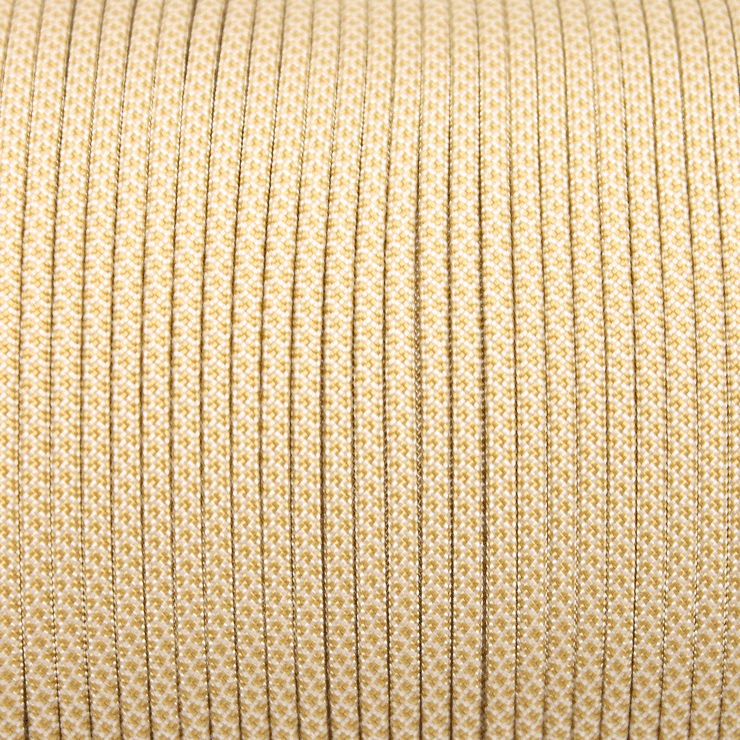 Meterware 550 TYP III Parachute Cord in der Farbe: WHITE & GOLD DIAMONDS