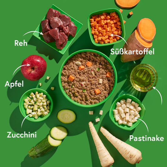 Reh mit Süßkartoffeln