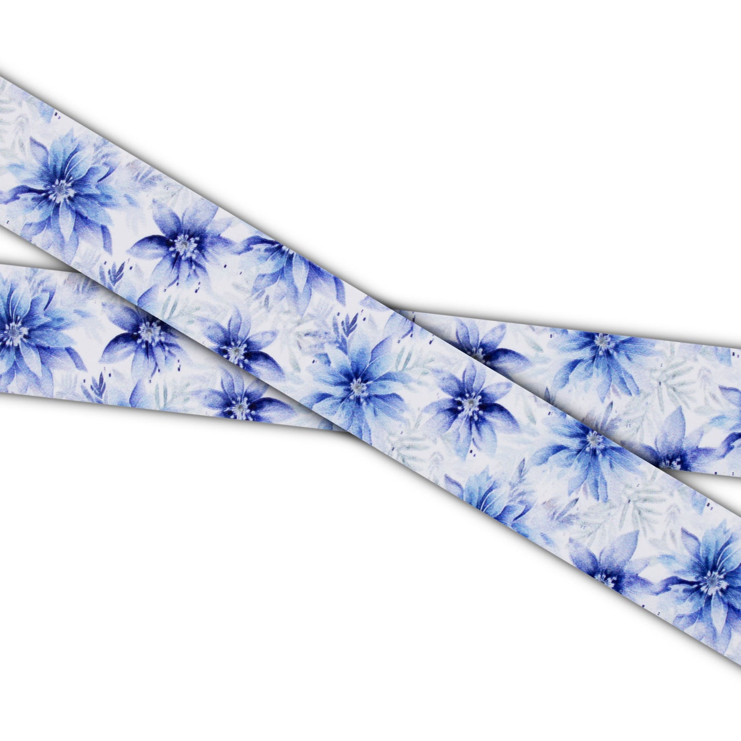 UV-bedruckte Biothane® - Muster: BLUE WINTER FLORAL