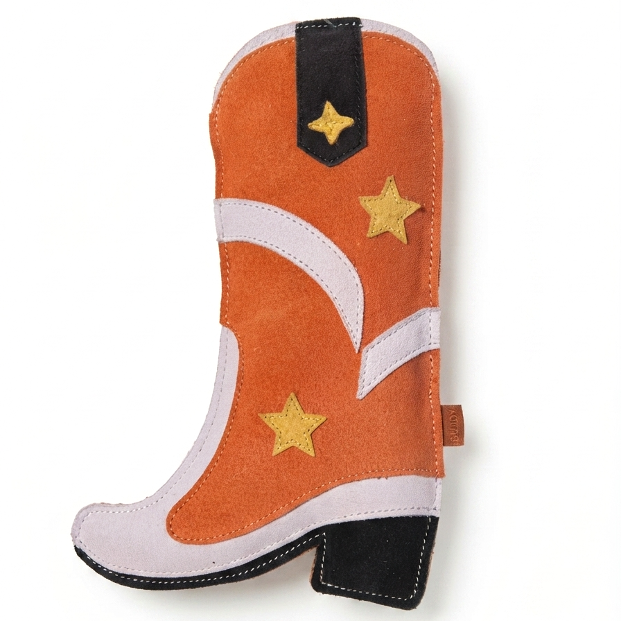 BUDDY. Hundespielzeug aus Leder "Cowboystiefel"