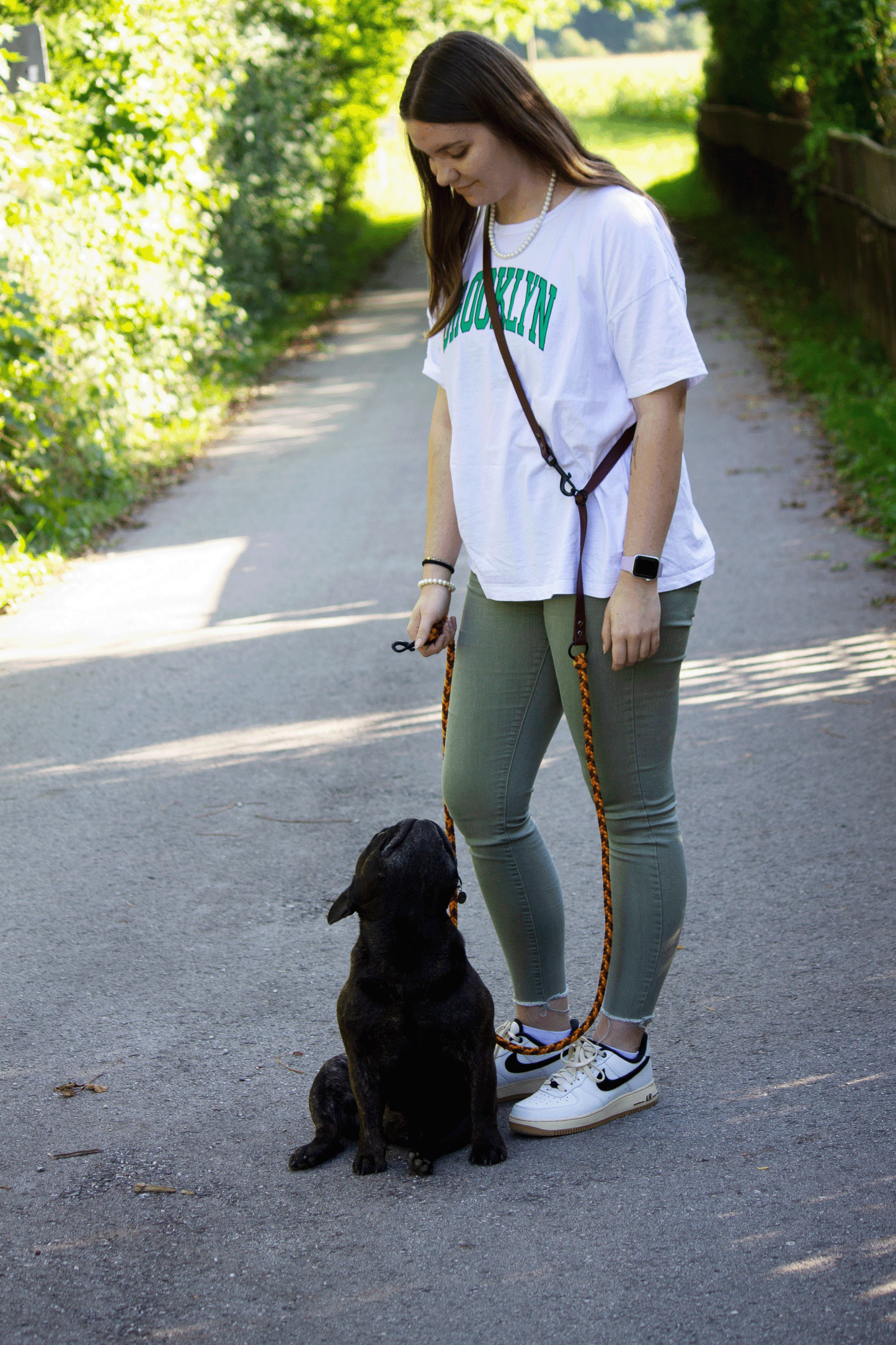 Individuelle Leine nach deinen Wünschen Muster: CROSSBODY Führleine (Herringbone)