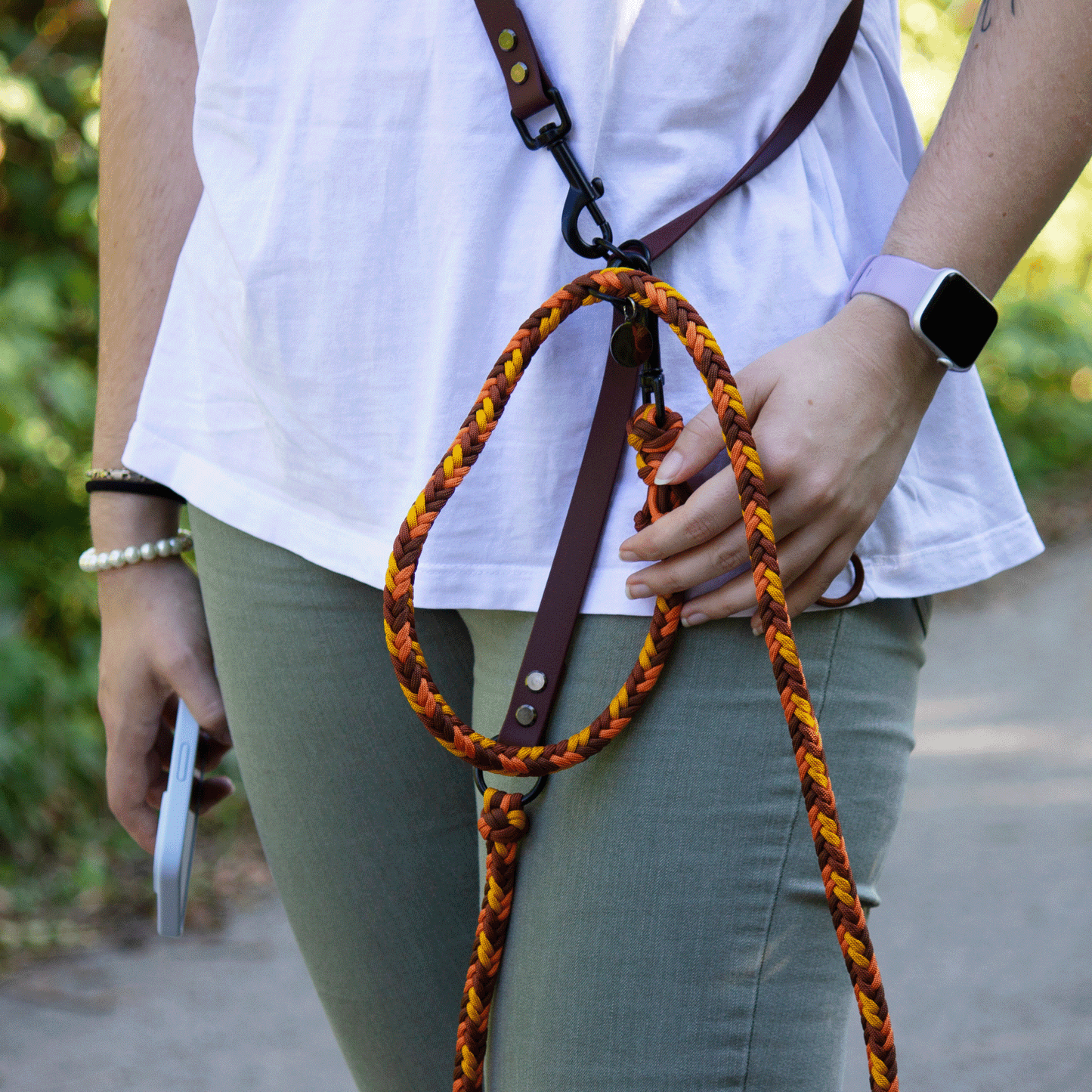 Individuelle Leine nach deinen Wünschen Muster: CROSSBODY Führleine (Herringbone)