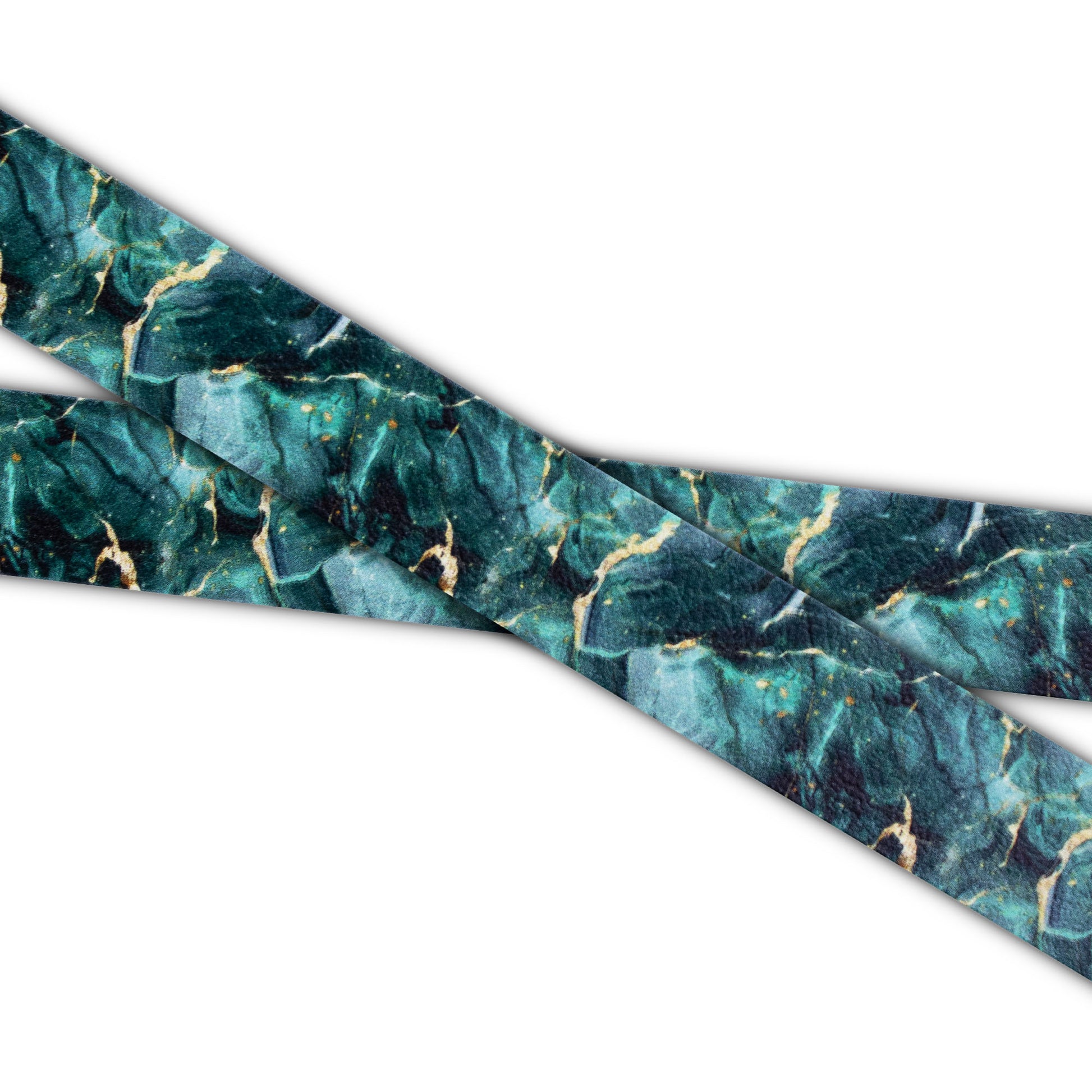 UV bedrucktes Biothane® - Muster: DEEP GREEN & GOLD MARBLE