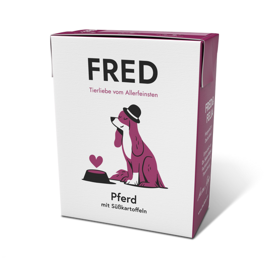 Fred & Felia Pferd mit Süßkartoffeln Nassfutter für Hunde