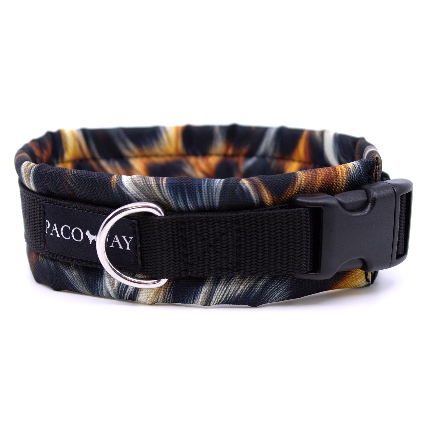 Hundehalsband gepolstert mit schwarzem Gurtband