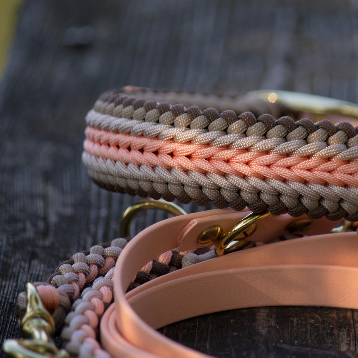 Paracord-Look in Blood Orange und Mocca