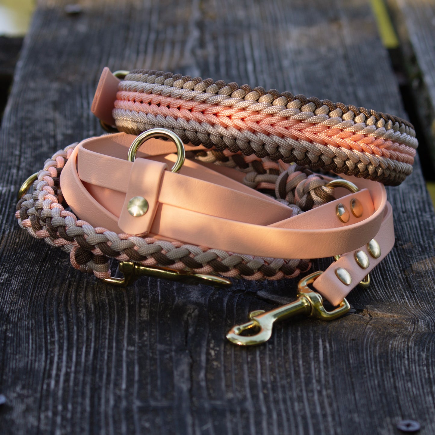 Paracord-Look in Blood Orange und Mocca