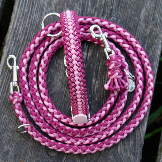 Paracord-Look in Weinrot und Rosé