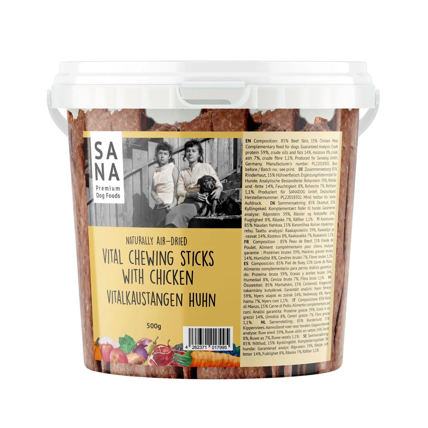 SANADOG Vitalkaustange Huhn 500g Eimer