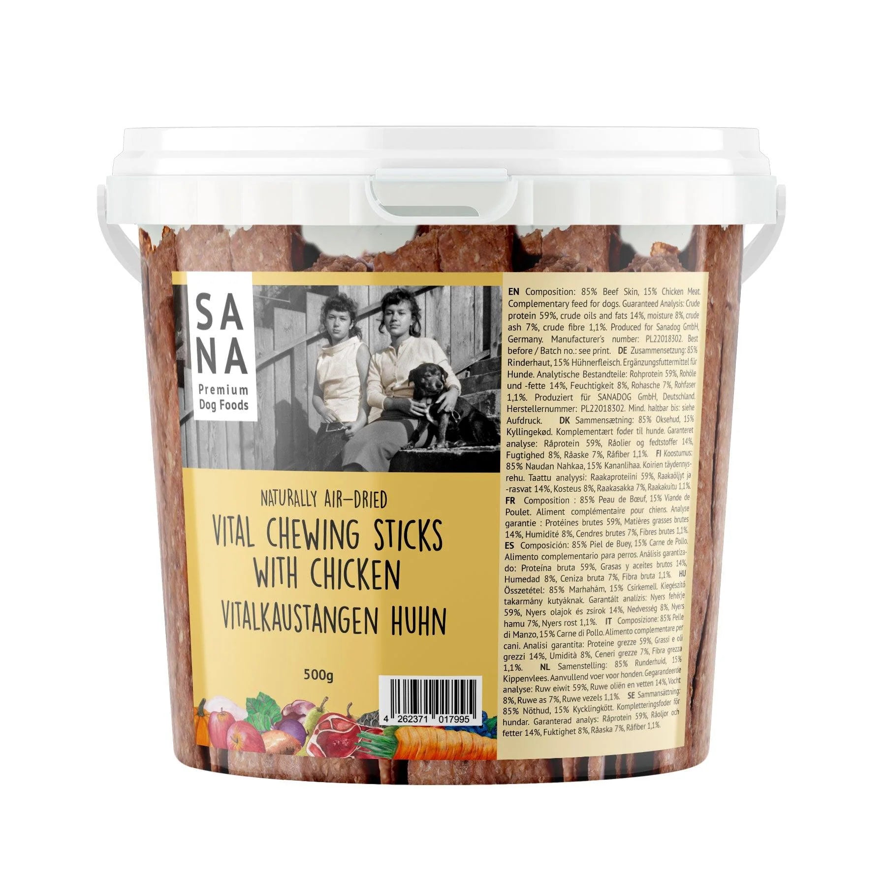 SANADOG Vitalkaustange Huhn 500g Eimer