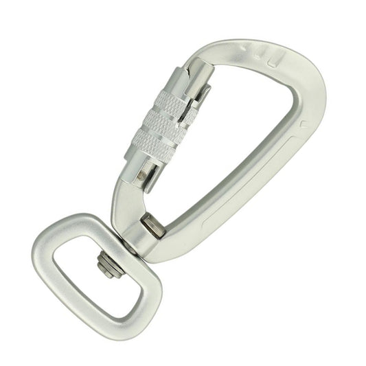 • Aluminium Sicherheitskarabiner 86mm mit Drehverschluss und 400kg Bruchlast
