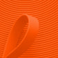 Nahaufnahme von neon-oranger BioThane Beta Standard Meterware (Farbcode NEON ORANGE OR522) mit matter, lederähnlicher Struktur für Hundezubehör und Reitsport.