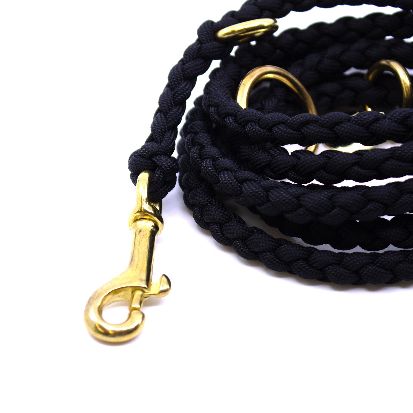 Paracord Leine mit Messing Beschlägen für kleine Hunde