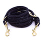 Paracord Leine KAIRO in Black mit Messing Beschlägen