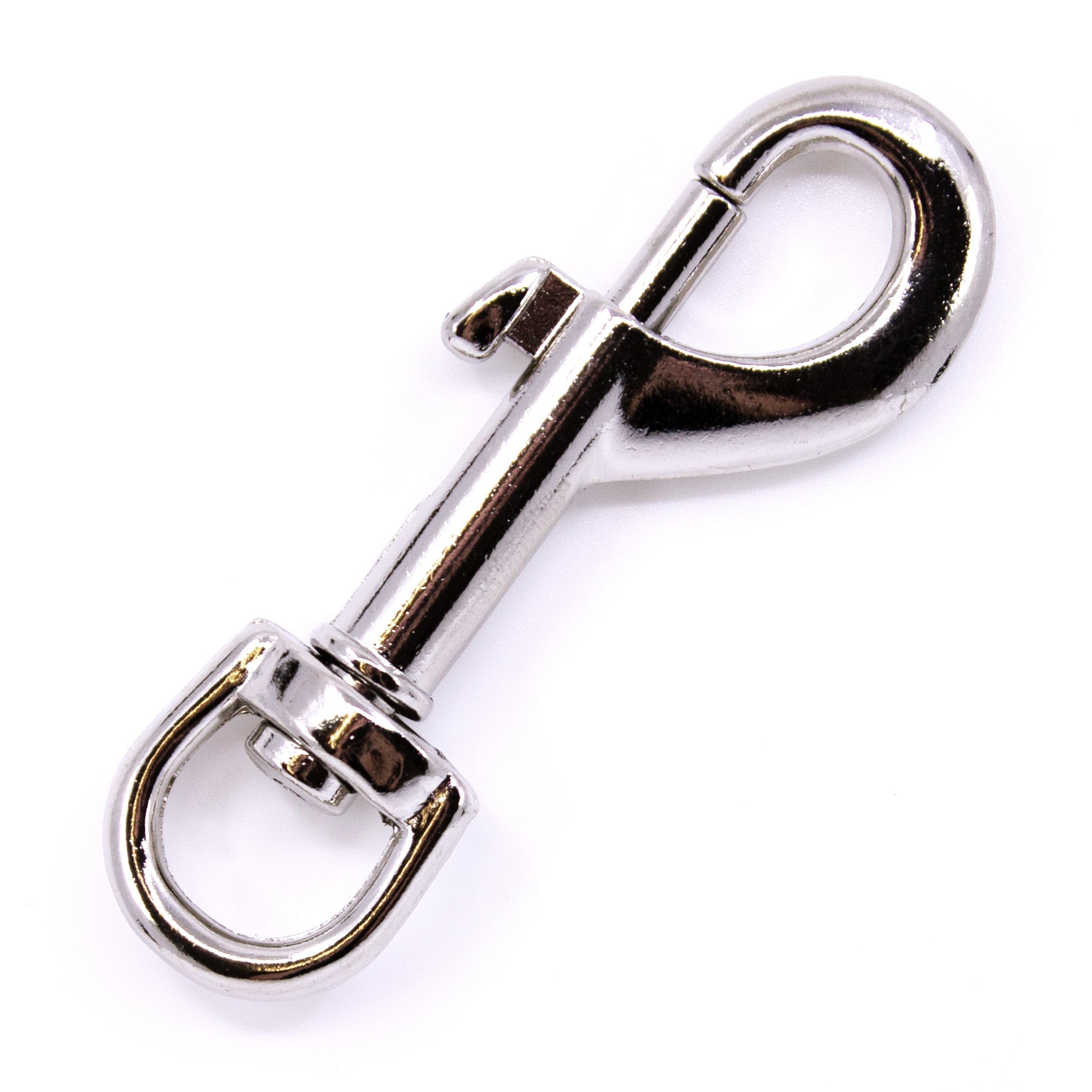 Glänzender Bolzenkarabiner in Silber (75x13mm) mit Drehwirbel als stabiler Leinenkarabiner für DIY von PACO and FAY