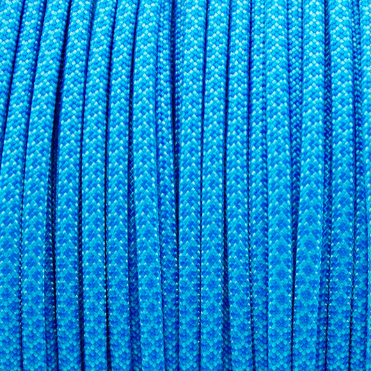 Meterware 550 TYP III Parachute Cord in der Farbe: DARK CYAN & GREECE BLUE DIAMONDS