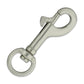 Kompakter Edelstahl Bolzenkarabiner 64mm mit rundem 13mm Wirbel für Hundeleinen aus Tau
