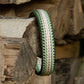 Paracord Halsband in creme und grün