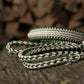 Halsband und Leine aus Paracord in grün und creme