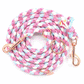 Paracord Hundeleine in rosa und hellblau