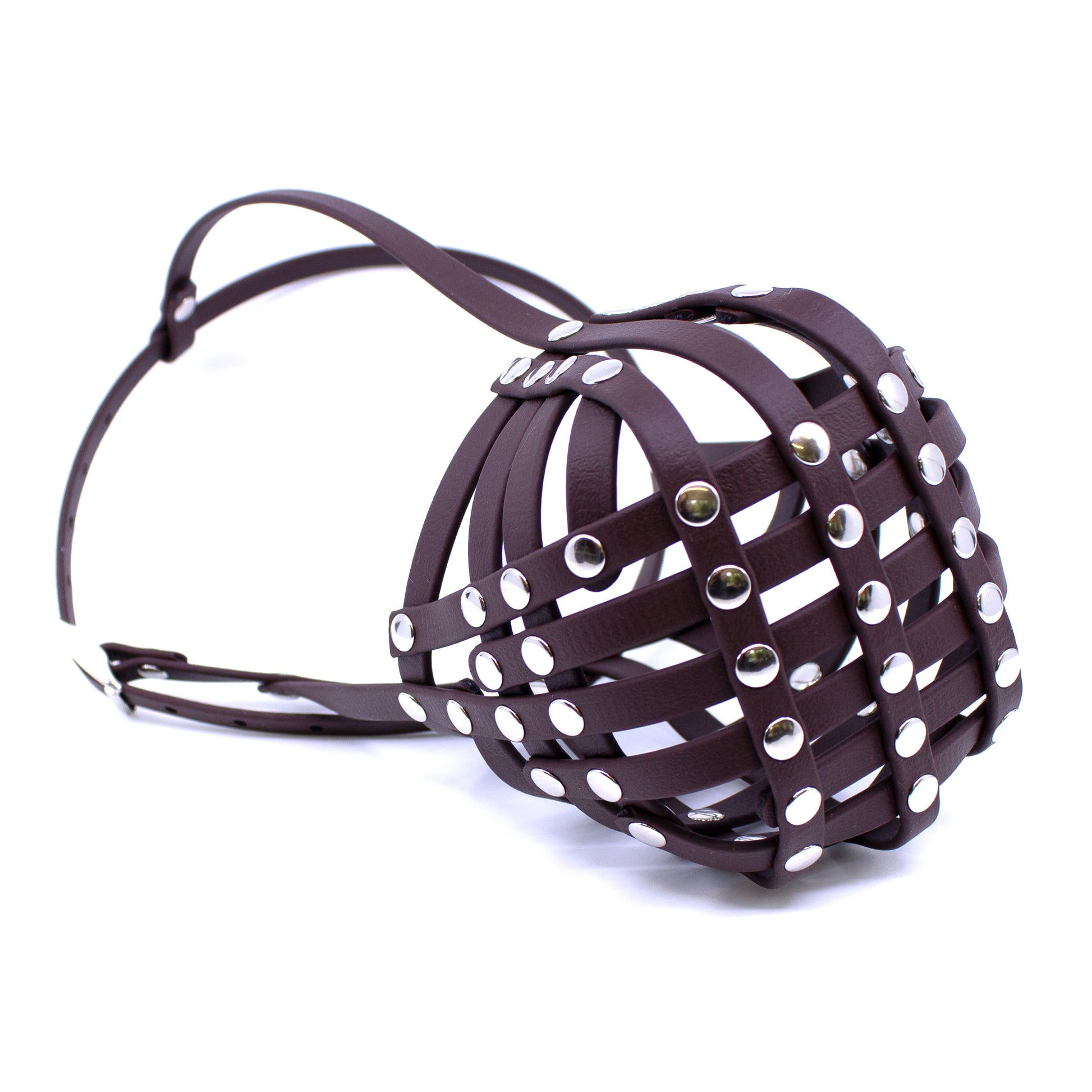 Maulkorb aus BioThane für Astralian Cattle Dog in dunkelbraun